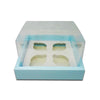 Cupcake Hamper Box for 4 Pieces - Light Blue