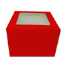 Heighted Top Window Cake Box - 12*12*7 - Red