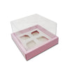 Cupcake Hamper Box for 4 Pieces - Pink